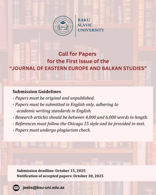 Call for Papers for the First Issue of the “JOURNAL OF EASTERN EUROPE ...